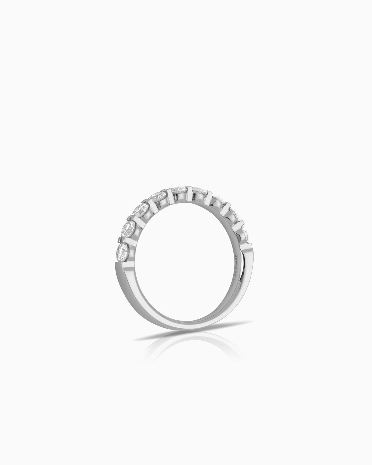 side view of 1.05ct 9 stone diamond wedding band by claude and me jewellery