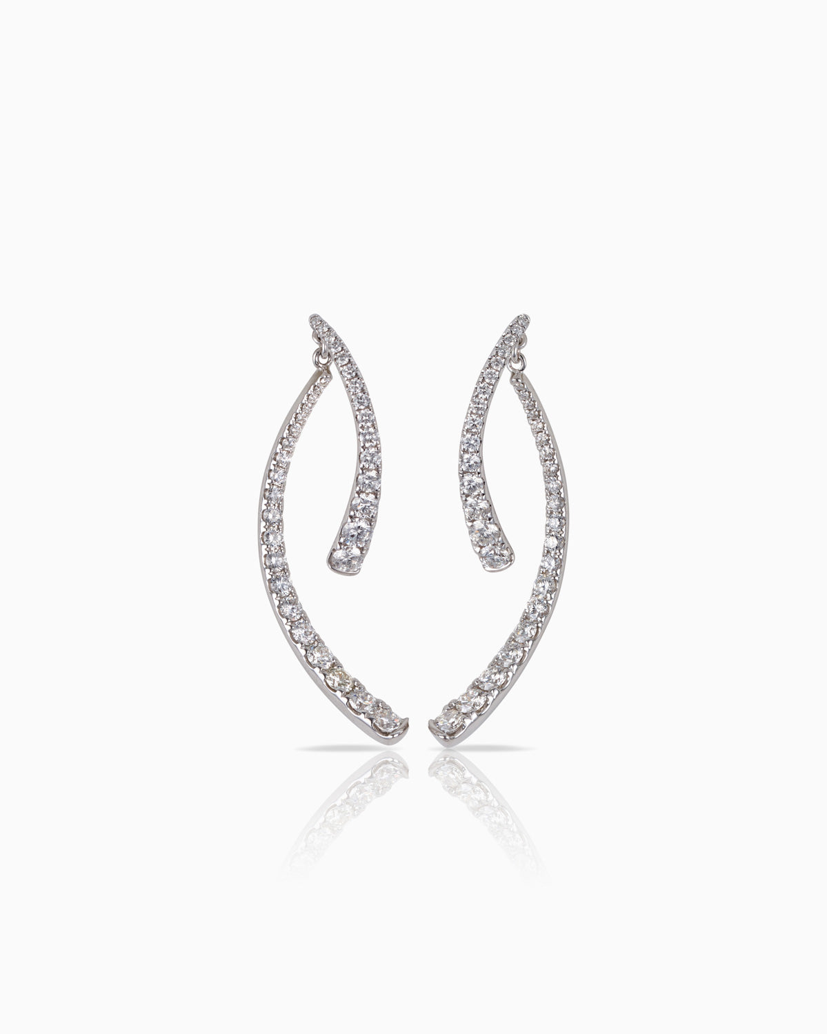 1.91ct 'Broken Hoop' Diamond Earrings