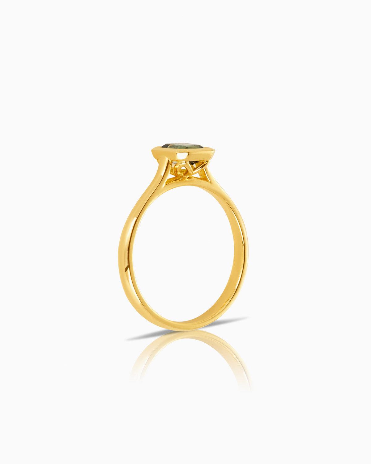 Bezel Set ‘Lotus’ Australian Sapphire Ring