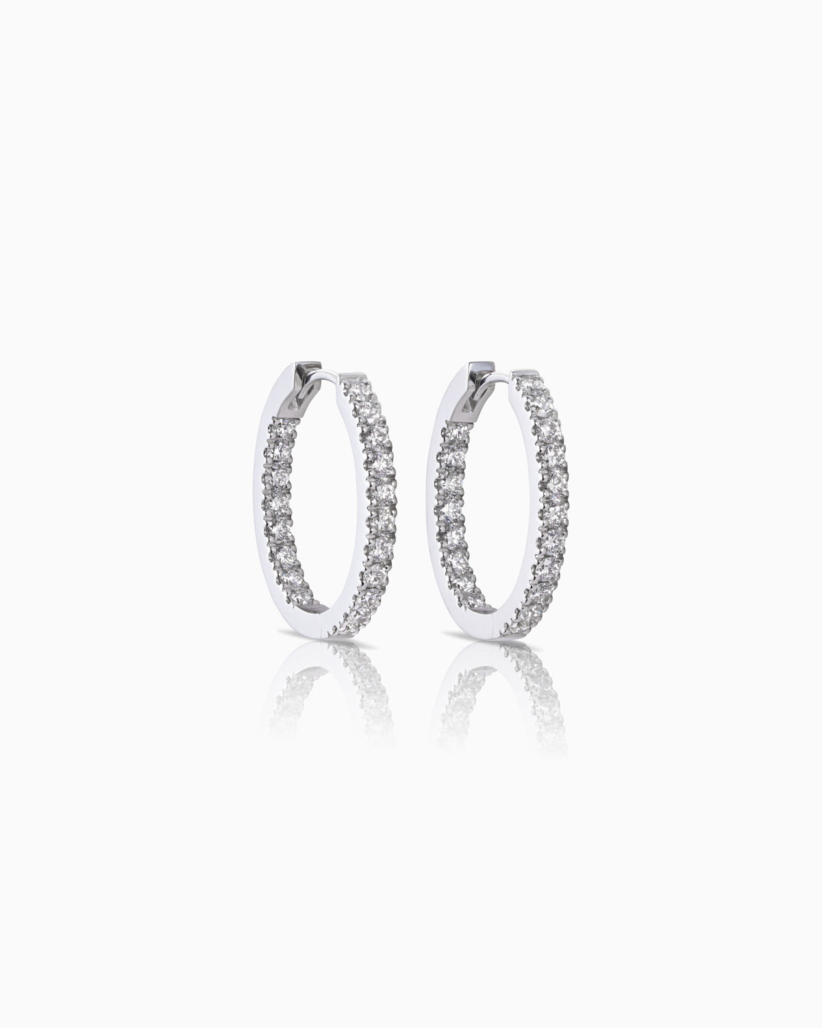 Classique Oval Diamond Hoops