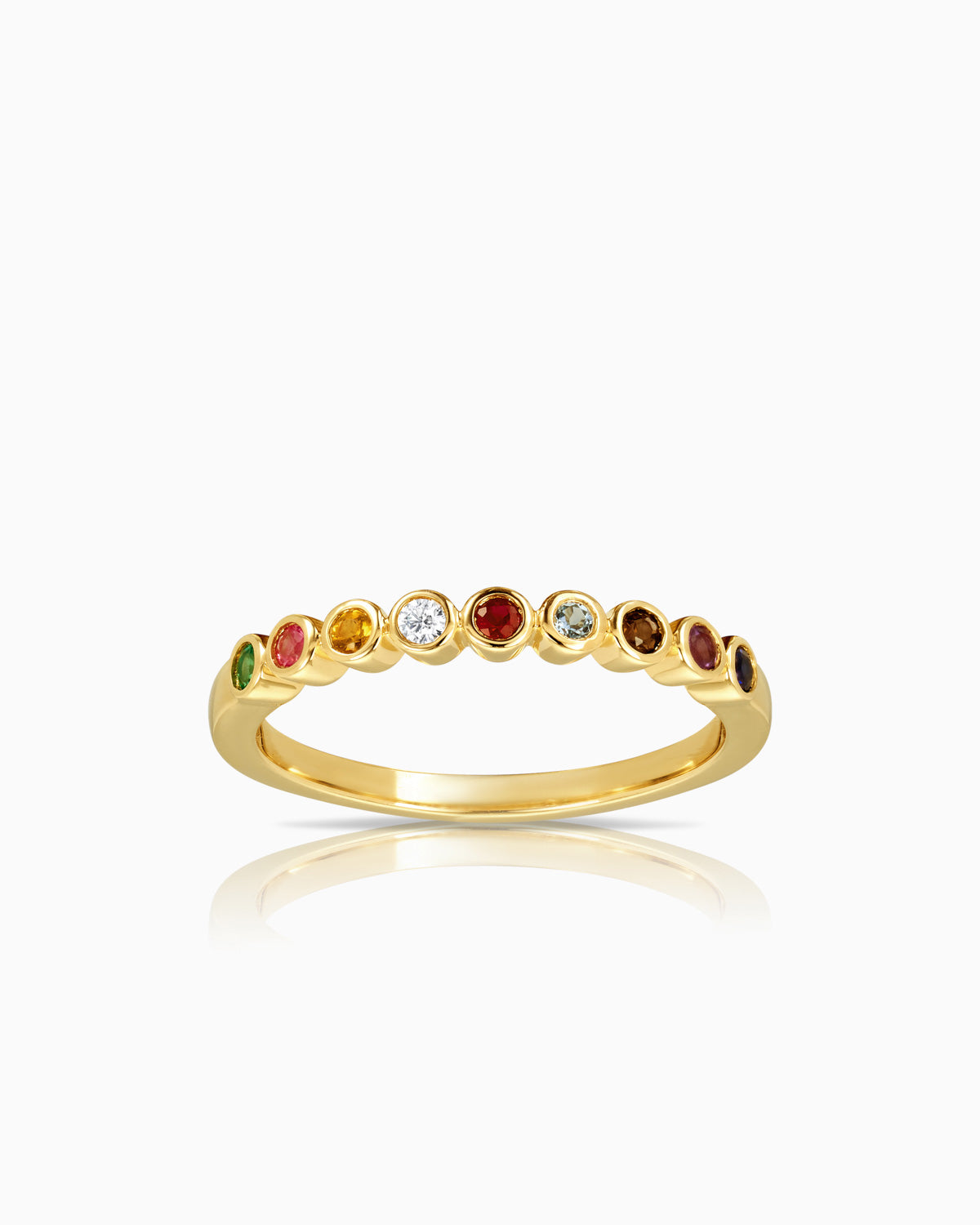 Bezel Set Coloured Stackable Ring