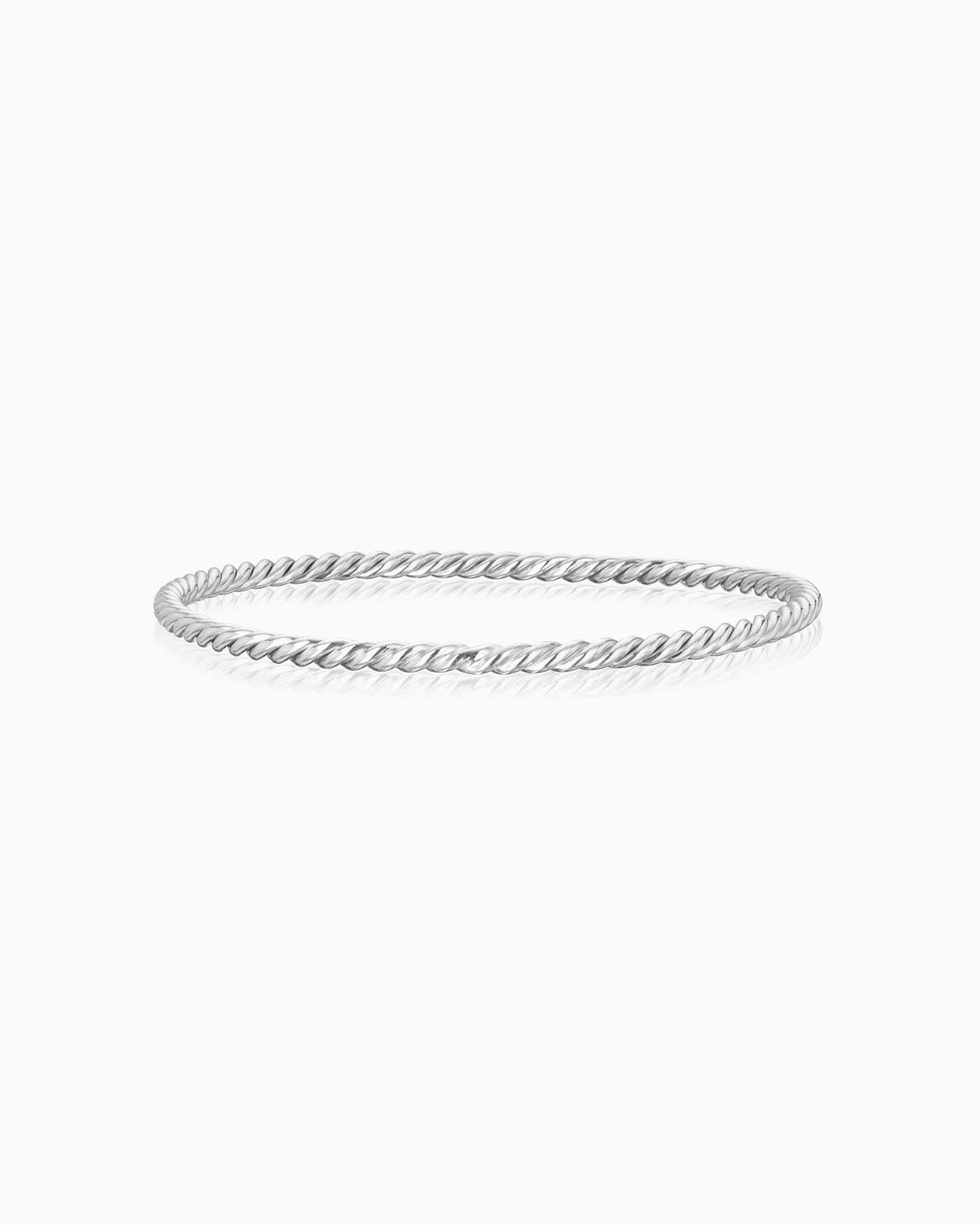 Solid Twisted White Gold Bangle