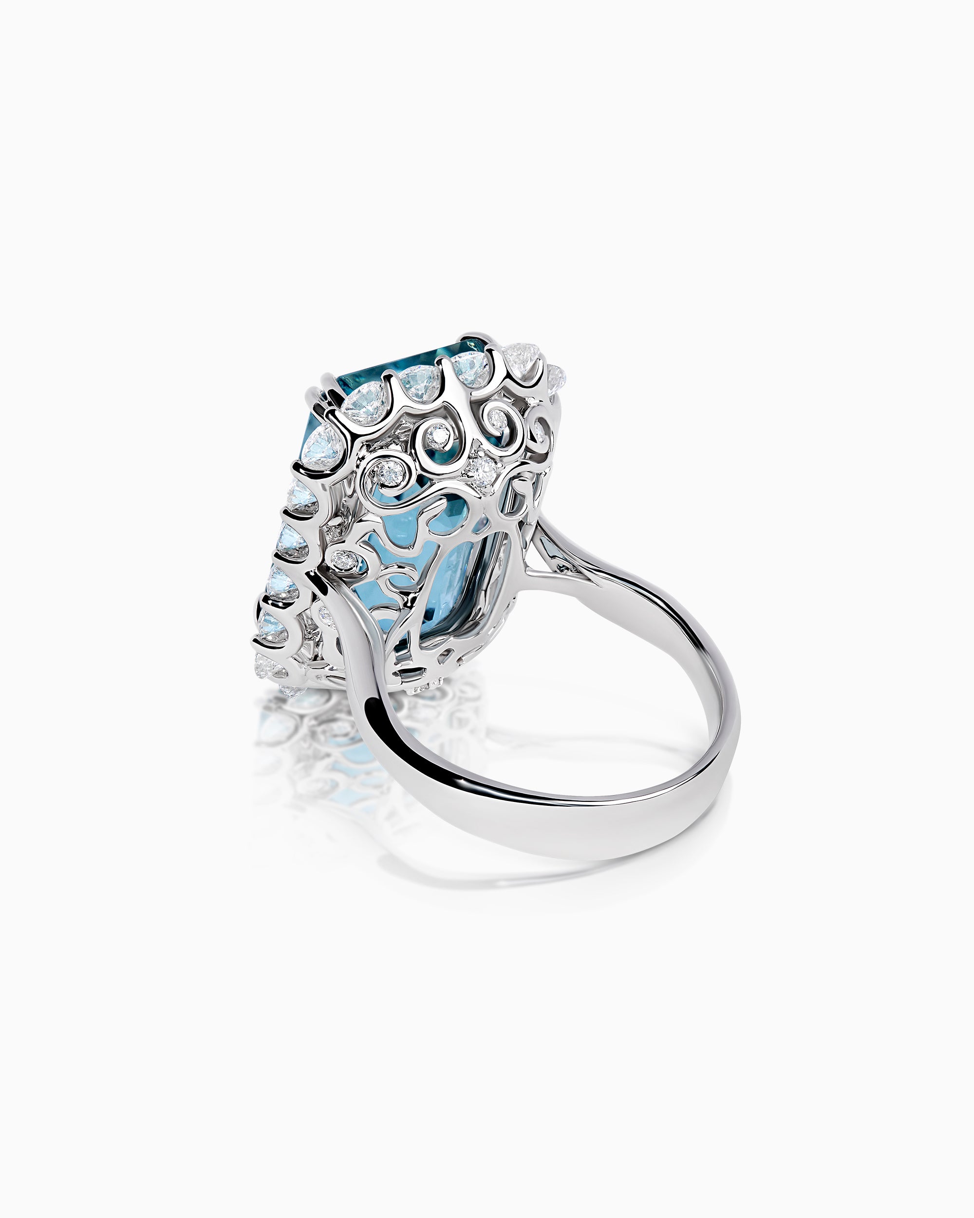 10.00ct Aquamarine Halo Ring