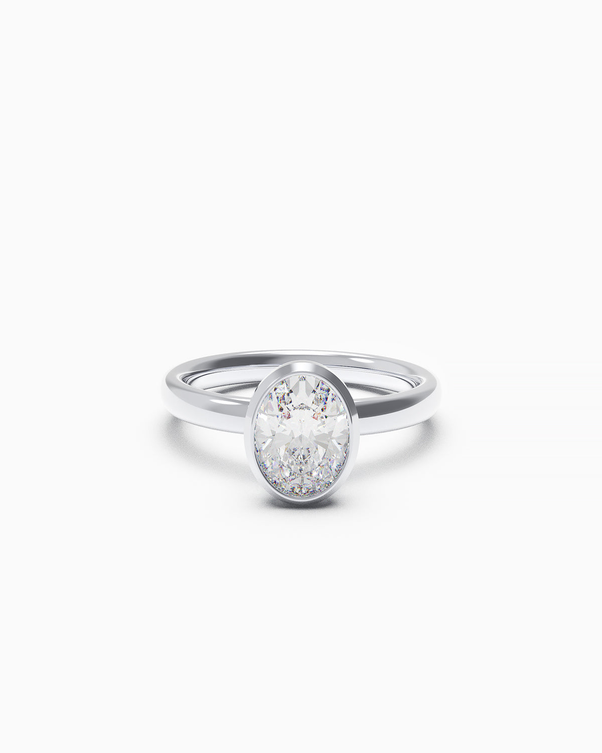 Oval Bezel Diamond Ring