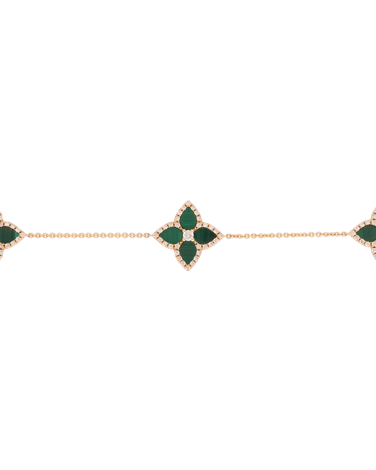 Malachite & Diamond Flora Bracelet