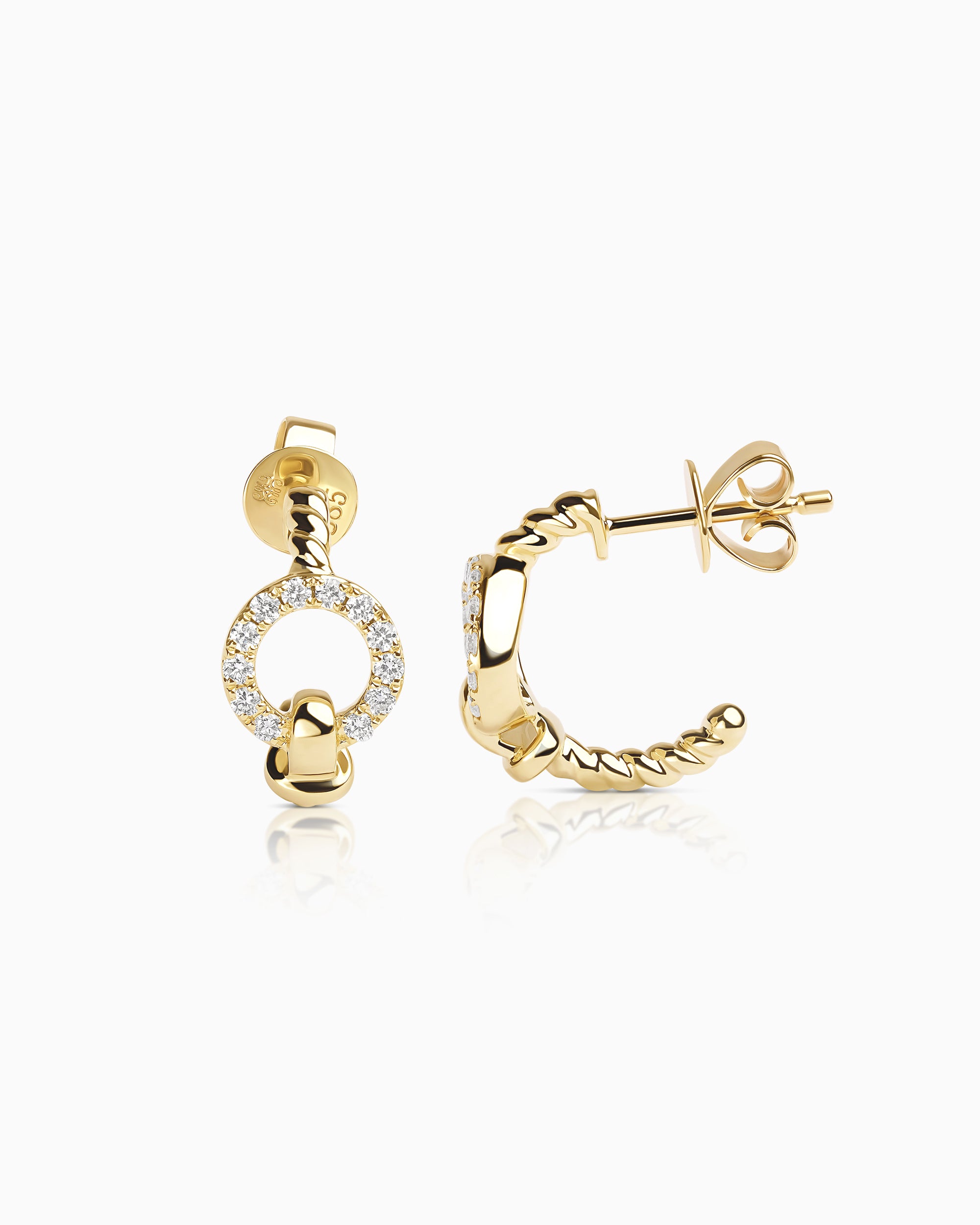 Equestrian Buckle Diamond Hoops