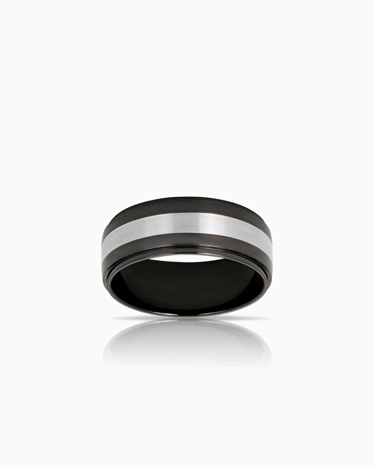 Zirconium and Gold 'Mathieu' Gents Wedding Band