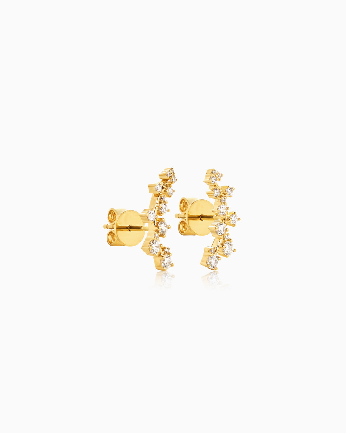Starburst Diamond Ear Climber, crafted in luxurious 18k yellow gold