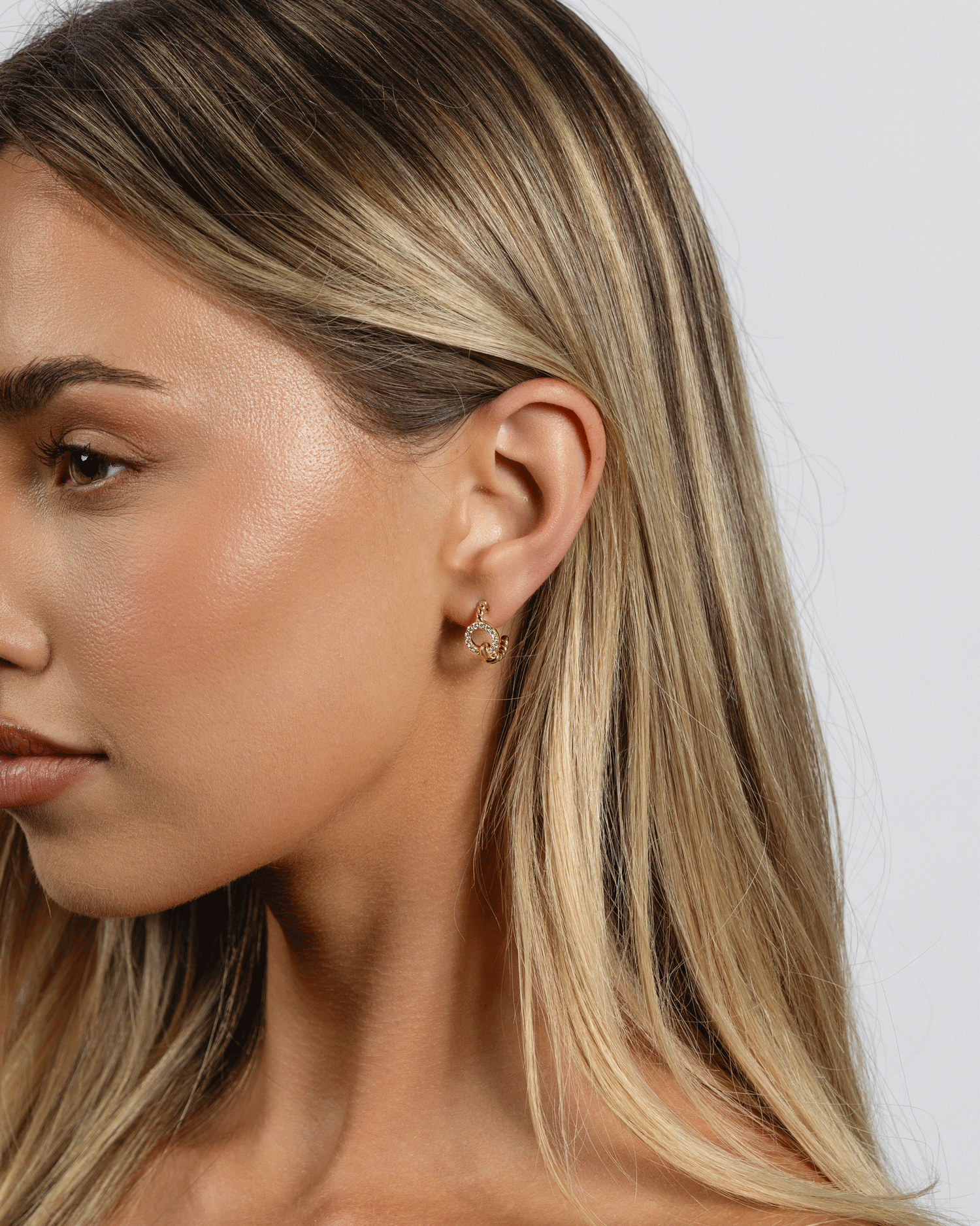 Equestrian Buckle Diamond Hoops