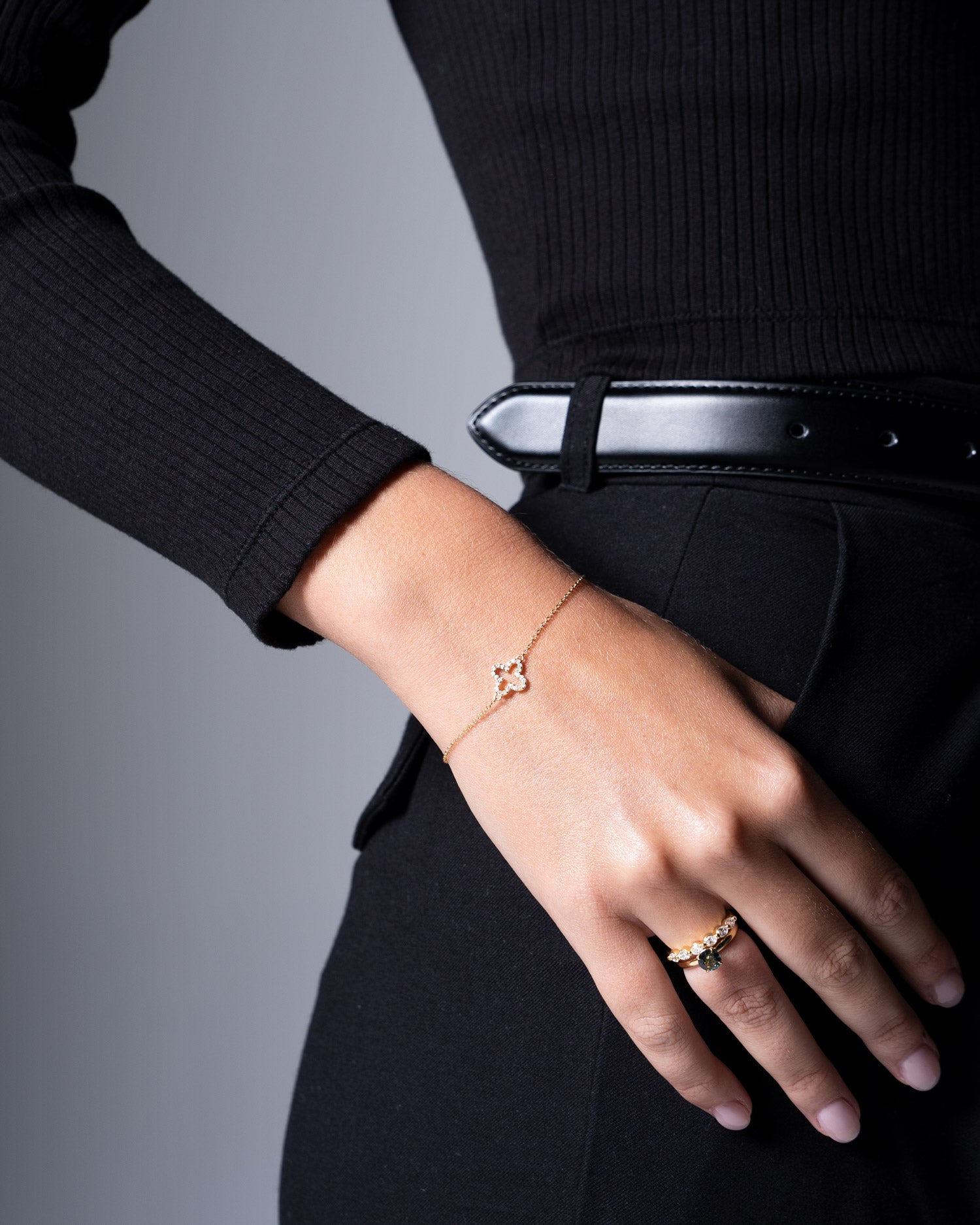 Fine 'Trefle' Diamond Clover Bracelet