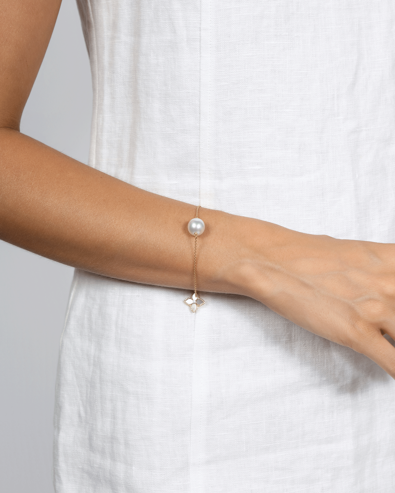 Flora Pearl & Diamond Bracelet