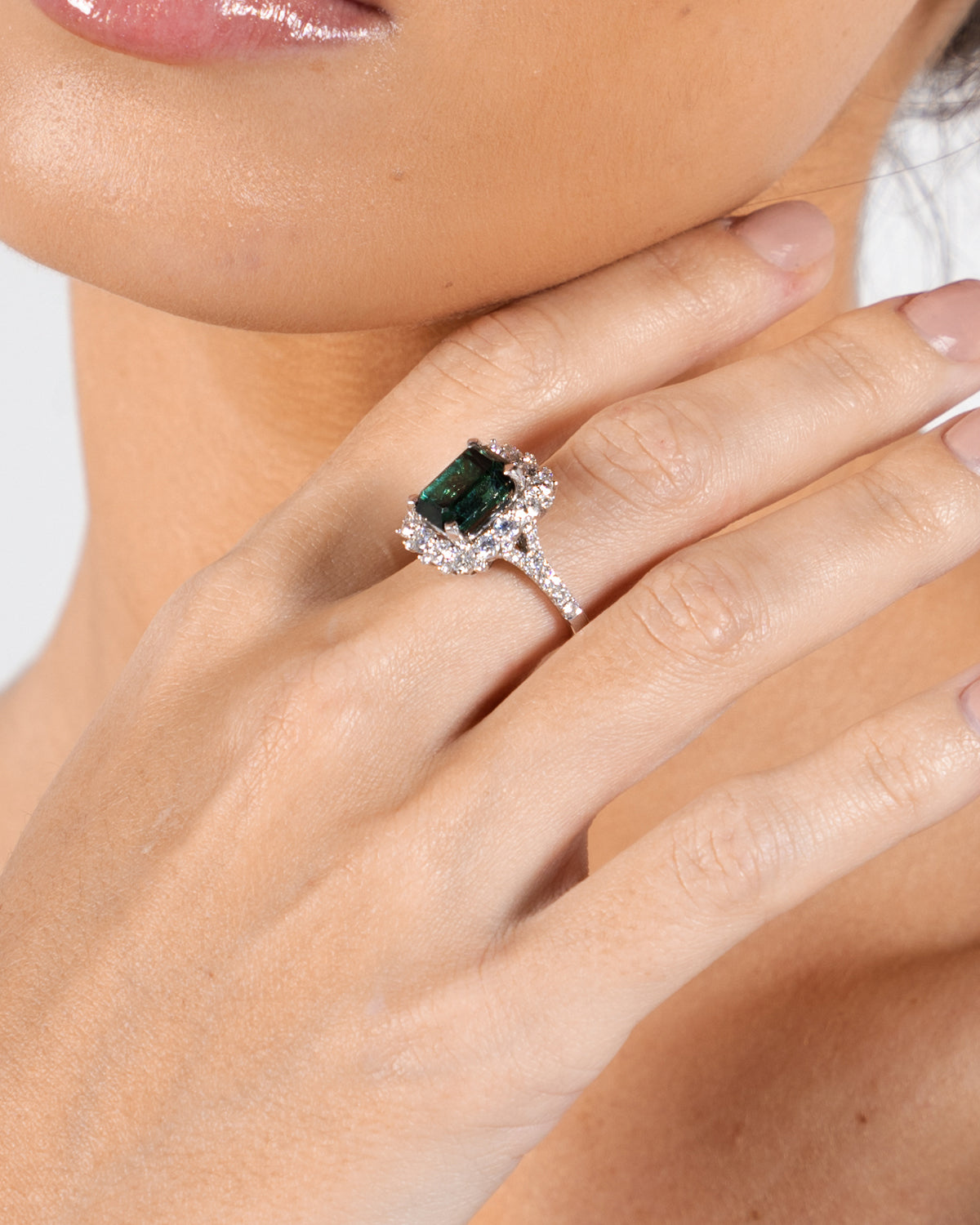 'Juliette' Green Tourmaline Dress ring