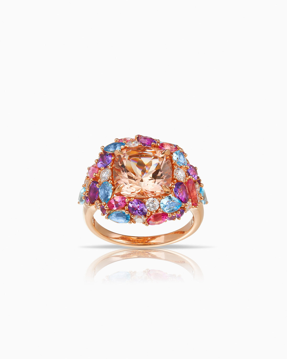 3.42ct morganite coloured gemstone ring