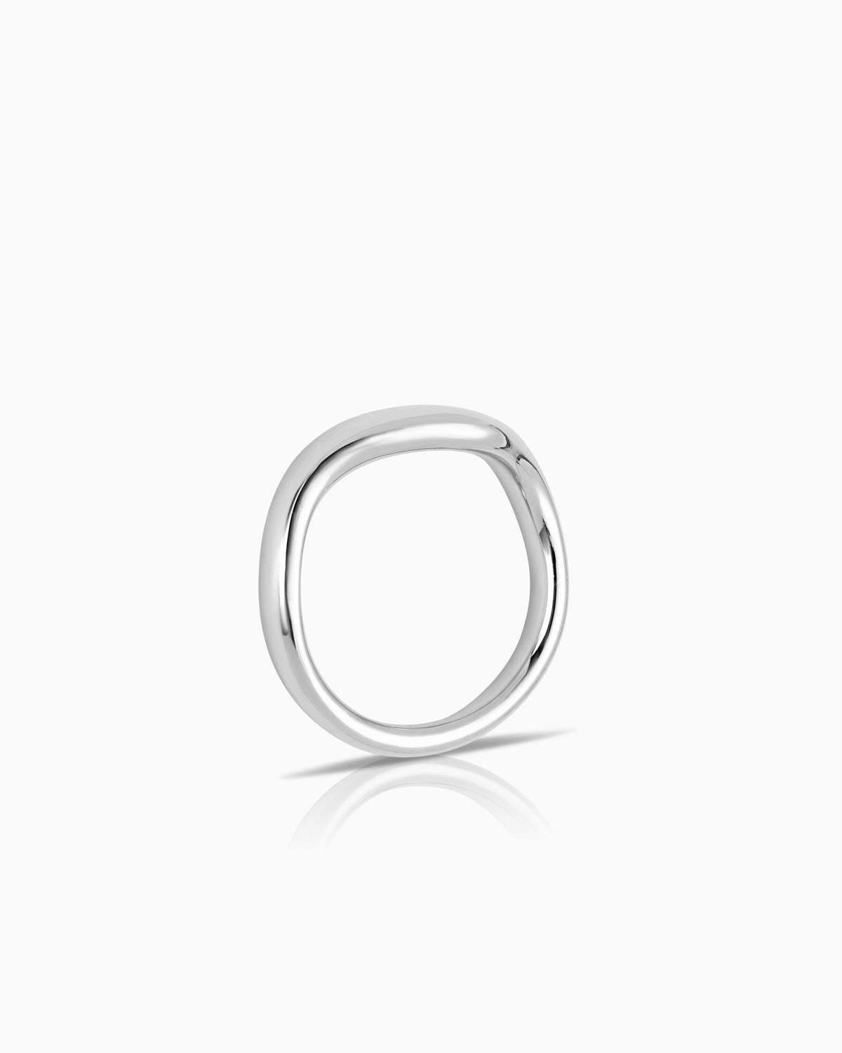 Silver Organic Wide Band Ring