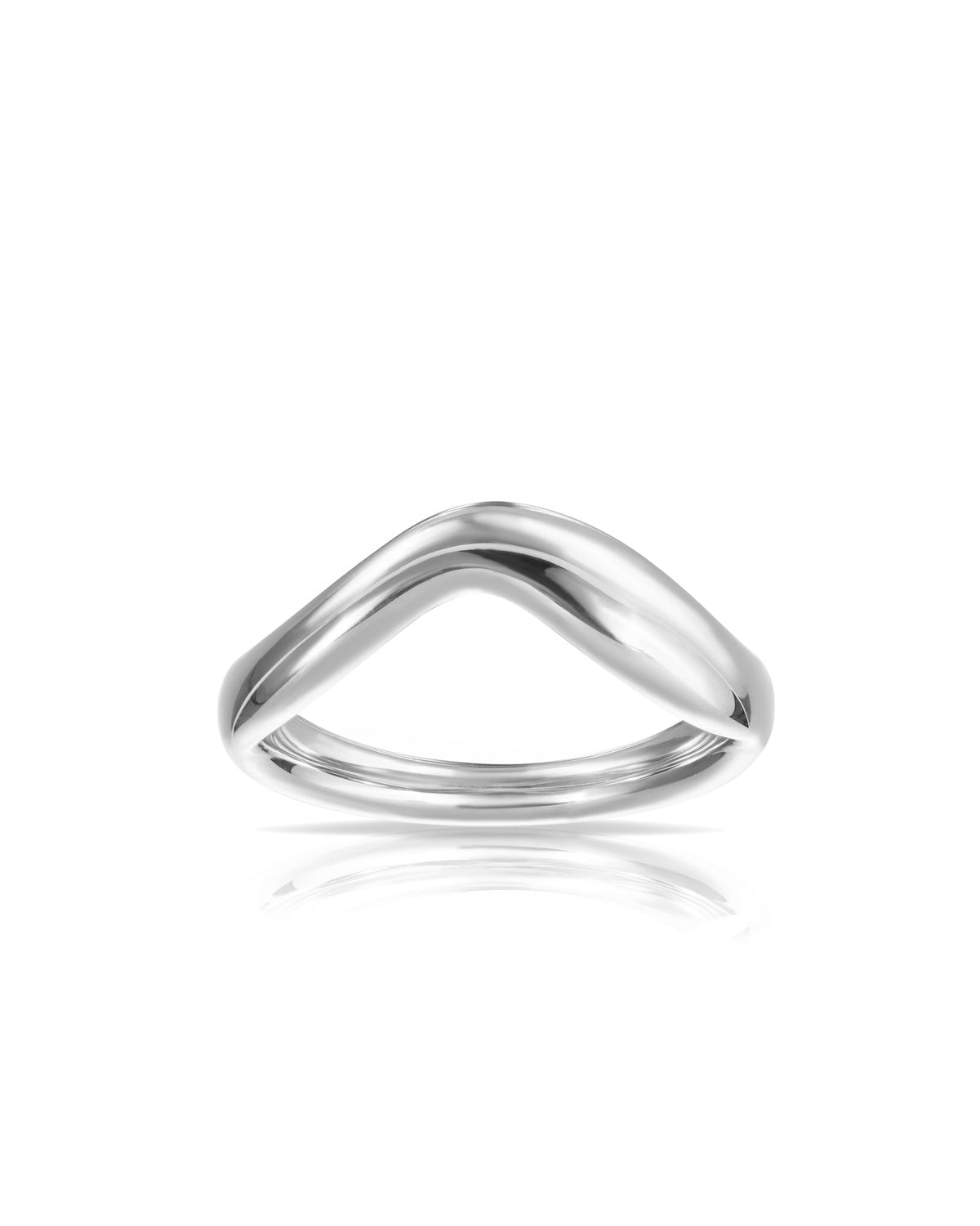 Silver Organic Wide Band Ring