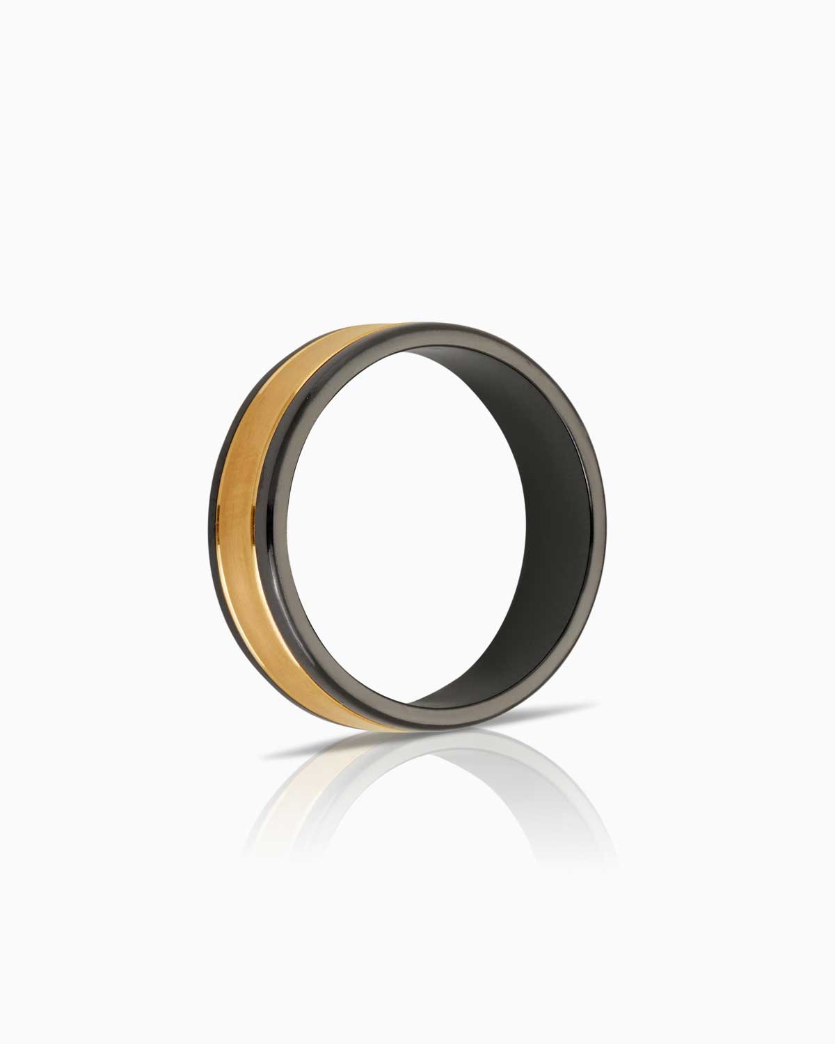 Zirconium and Gold 'Théodore' Gents Wedding Band