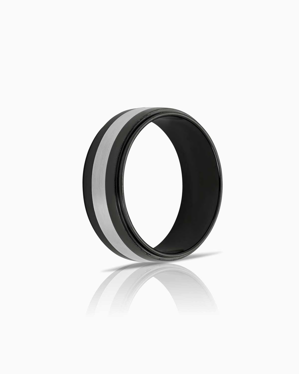 Zirconium and Gold 'Mathieu' Gents Wedding Band