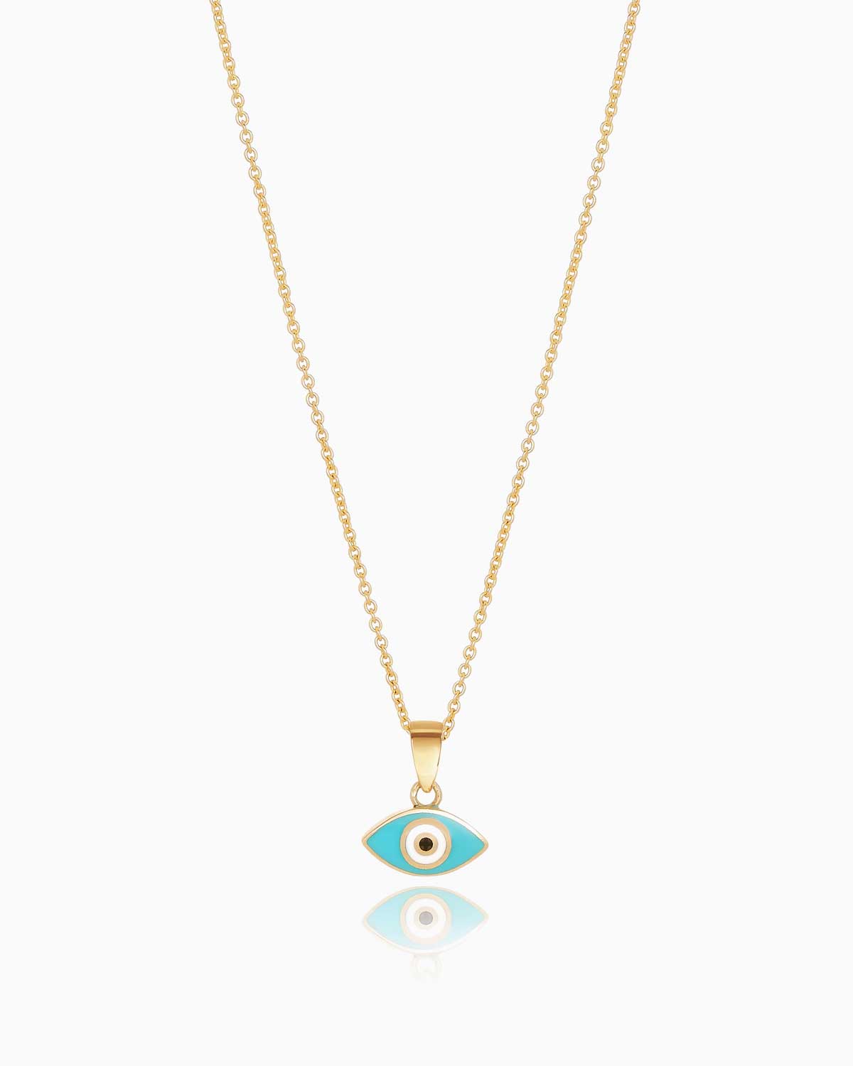 9k yellow gold evil eye pendant by claude and me jewellery