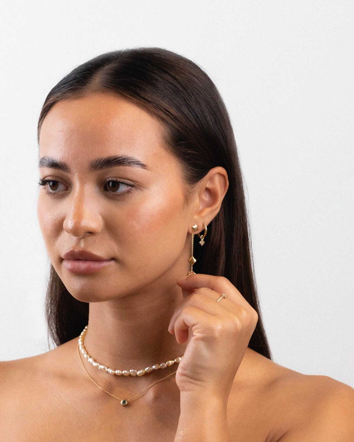 White Keshi Pearl Necklace