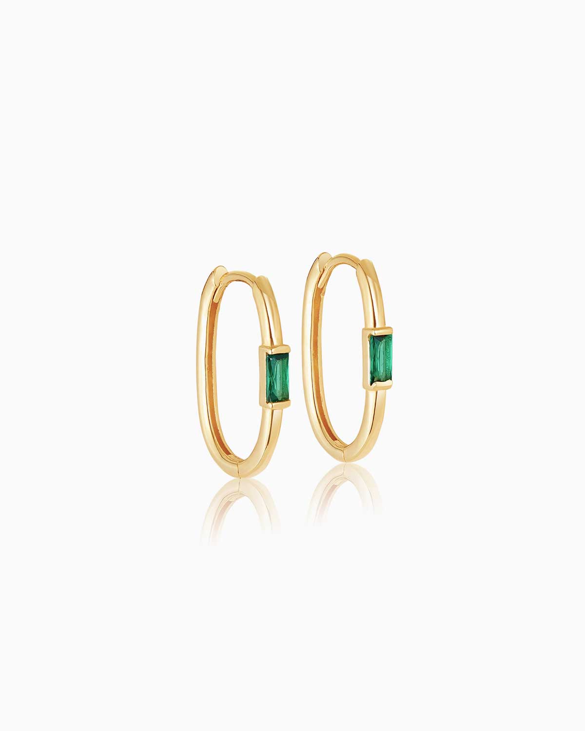 emerald paperclip link hoop earrings claude by claudia collection