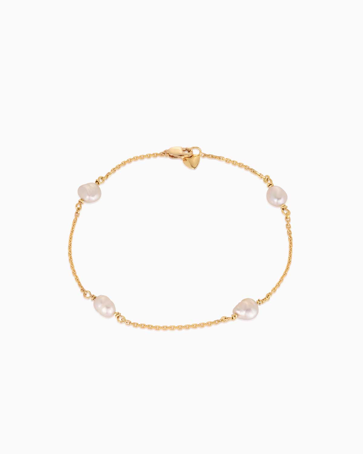 9 karat yellow gold pearls by the yard bracelet by claude and me jewellery. Featuring 4 akoya pearls