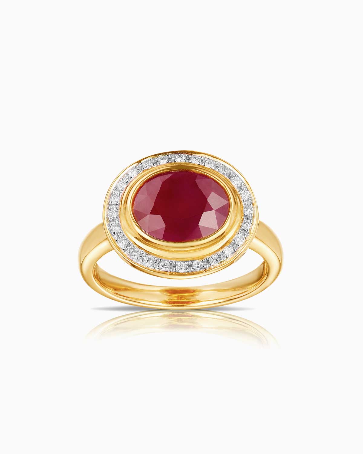 2.95ct Halo Ruby Ring
