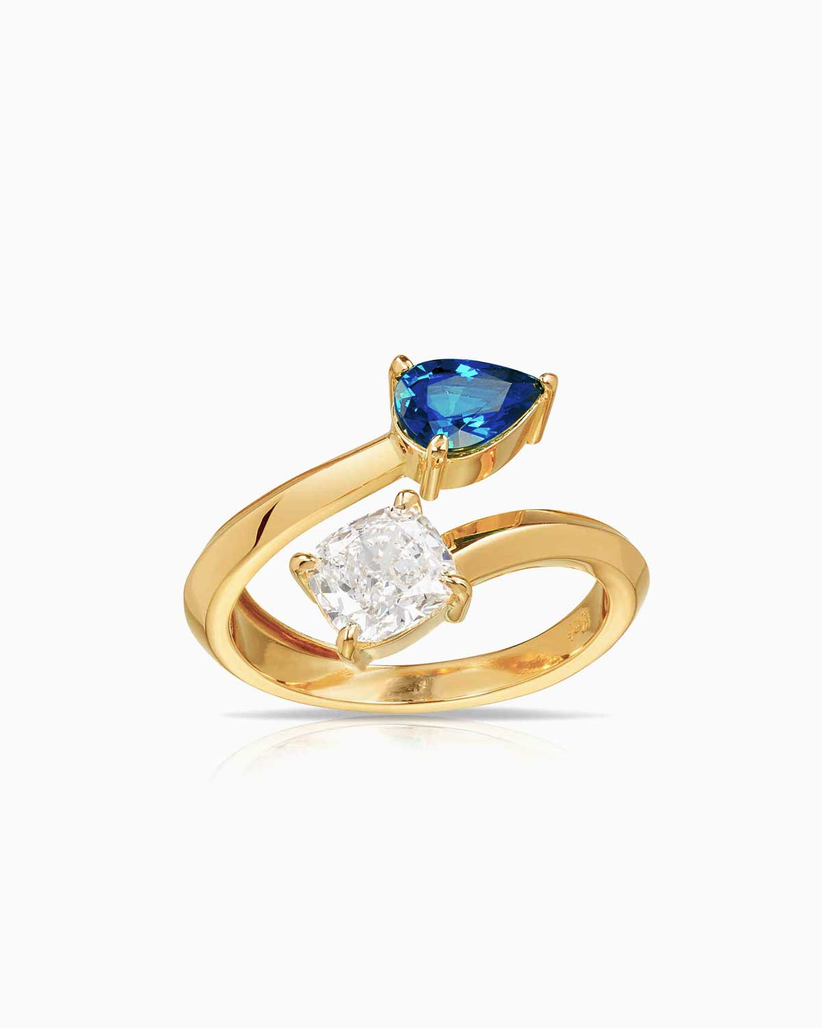 Sapphire 'Toi et Moi' Diamond Engagement Ring