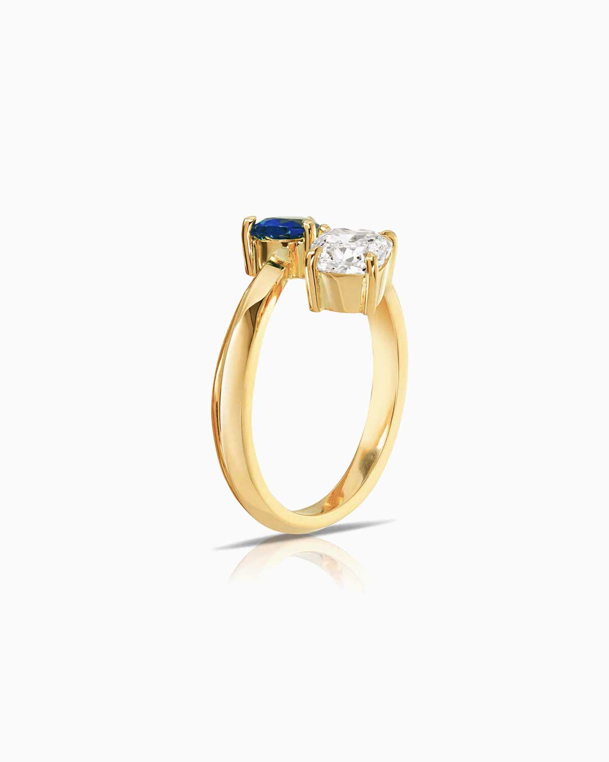 Sapphire 'Toi et Moi' Diamond Engagement Ring