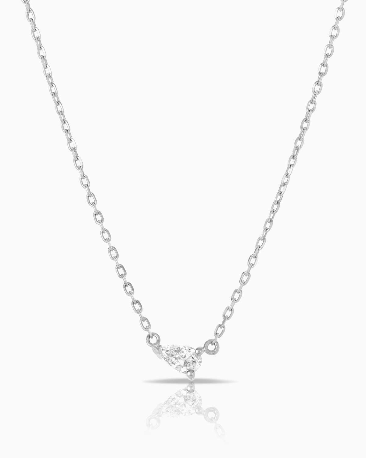 Solitaire Pear Diamond Necklace
