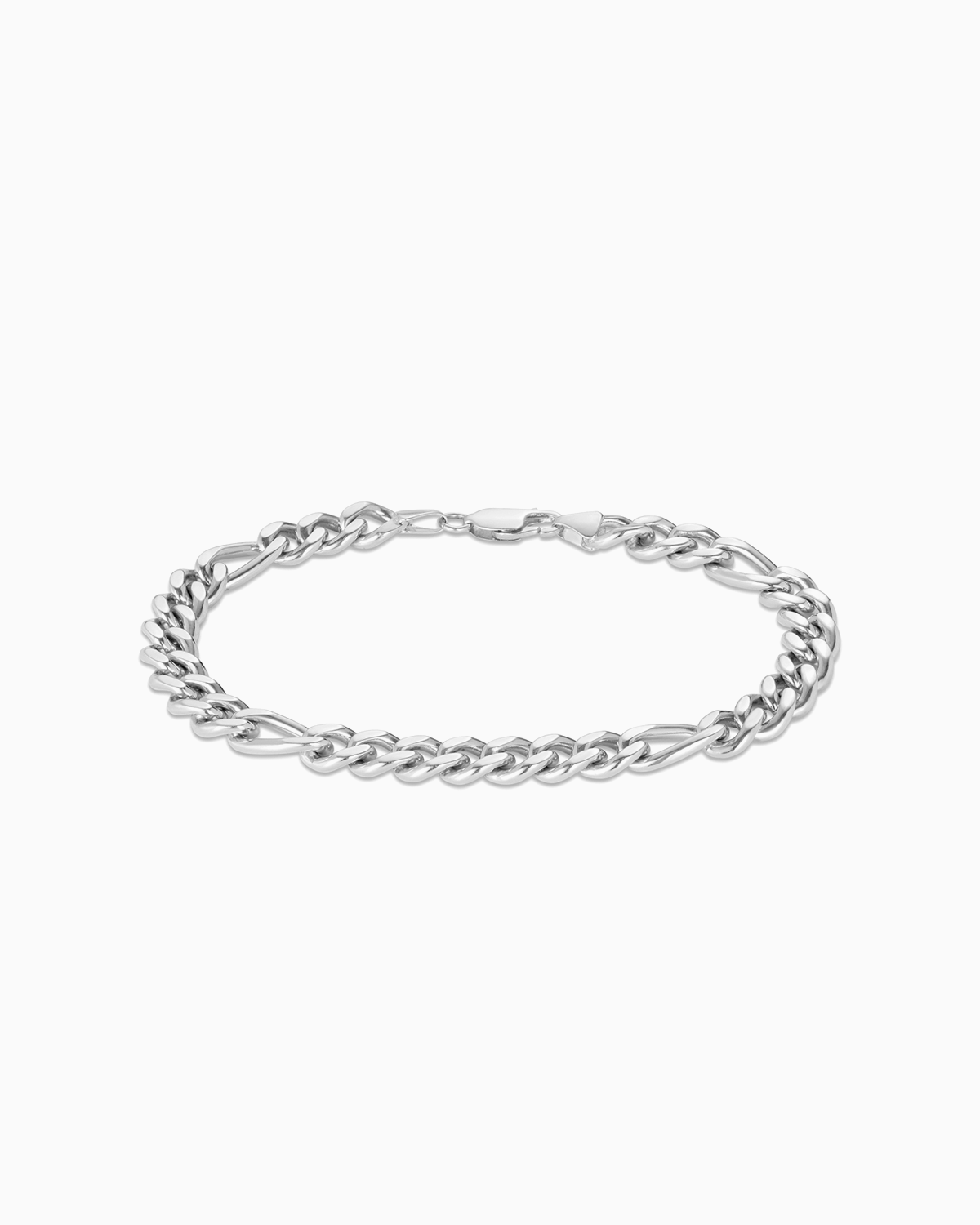 9K White Gold Figaro Bracelet Claude and Me Jewellery