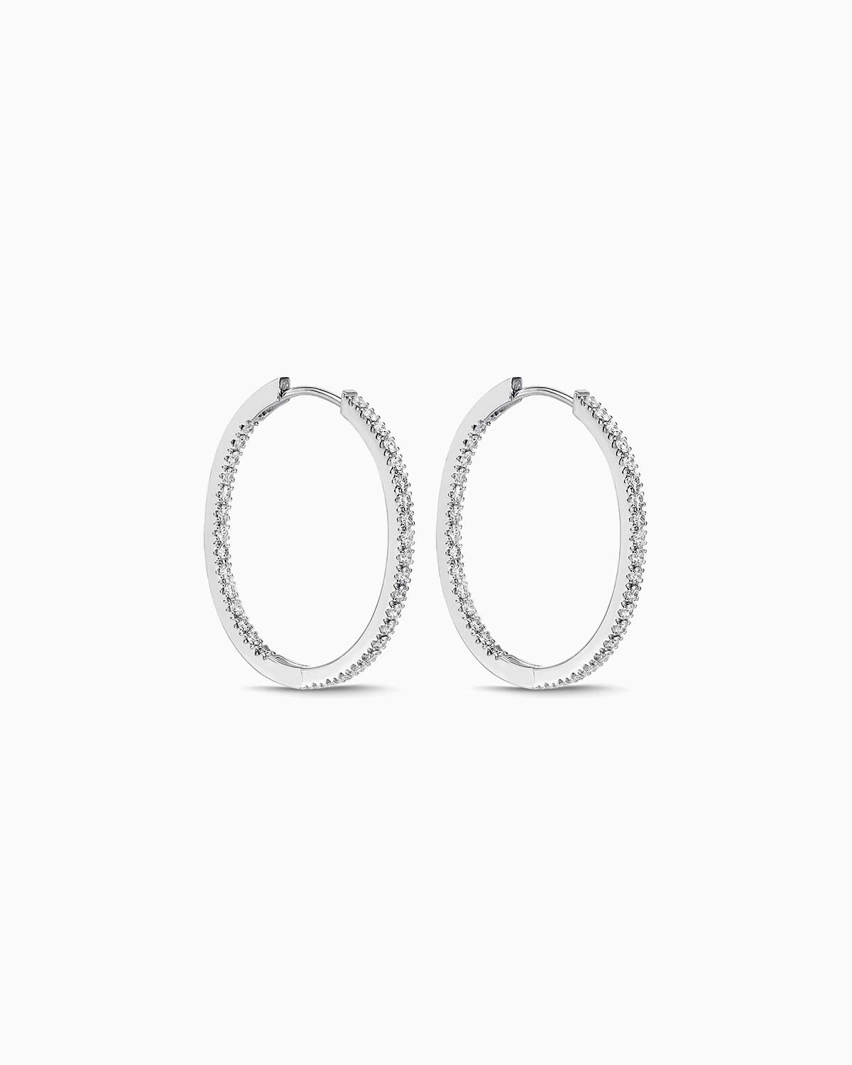 1.00ct Oval Diamond Hoops