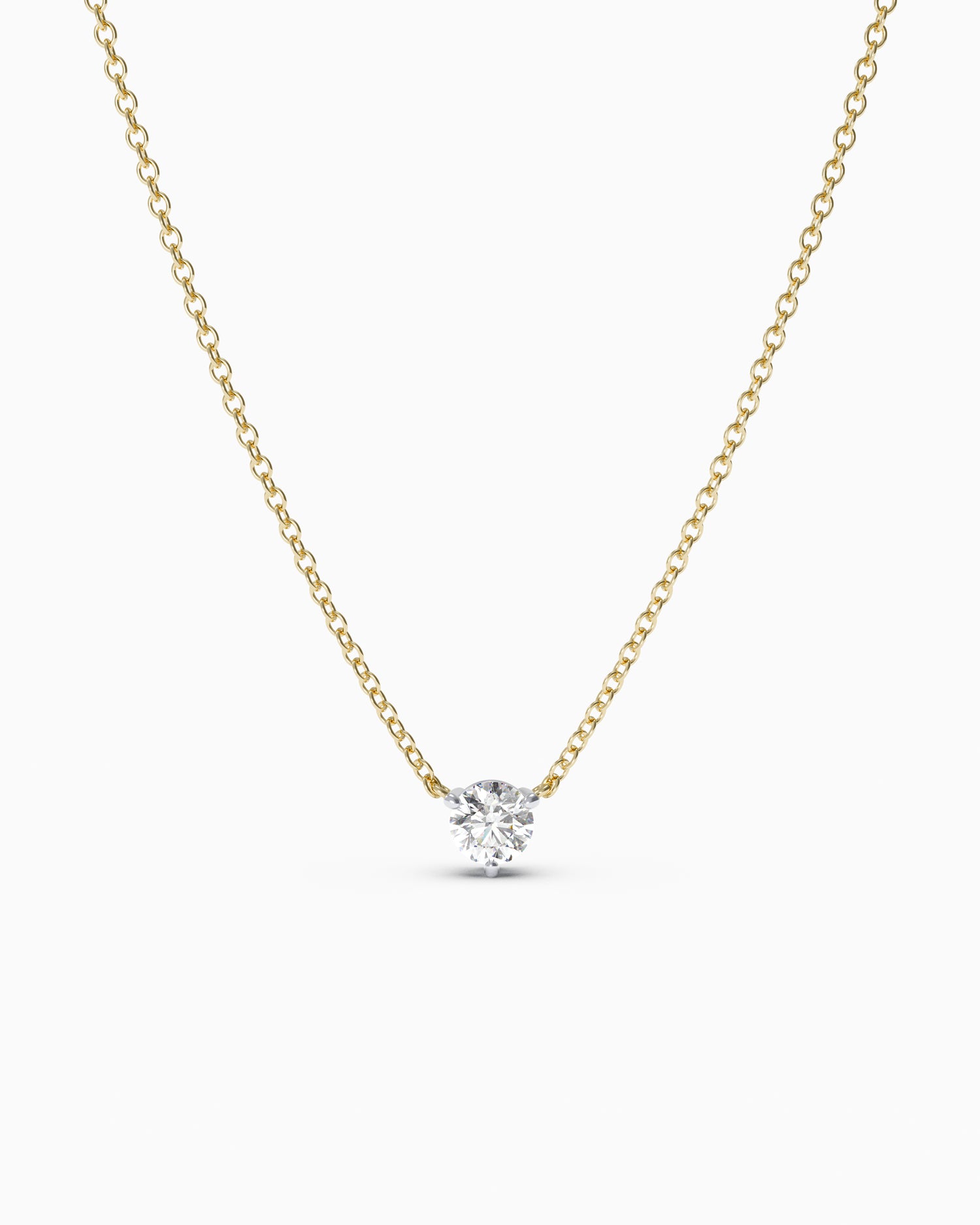 Classique 3 Prong Diamond Necklace