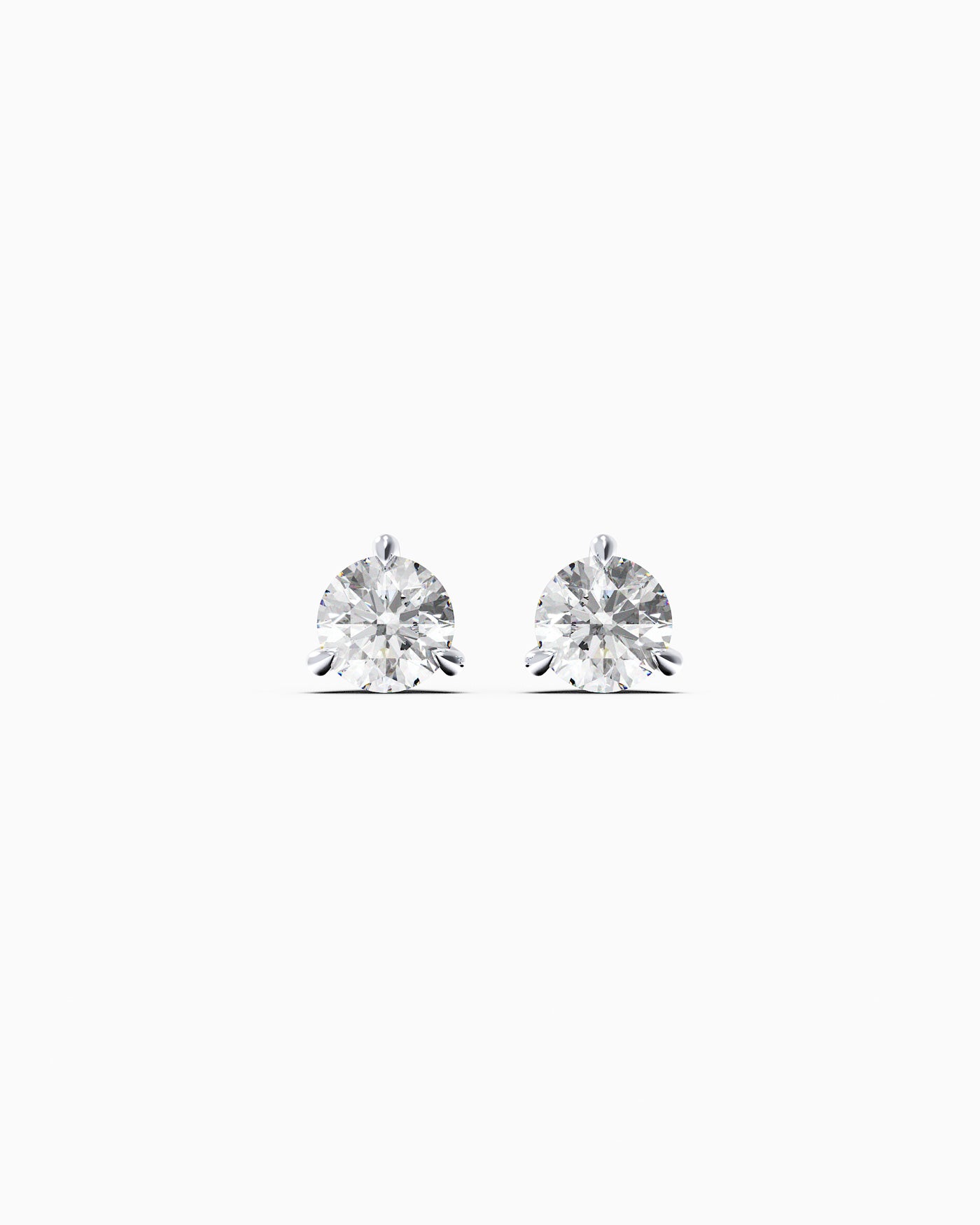 2 x 0.50ct diamond studs crafted from 18k white gold