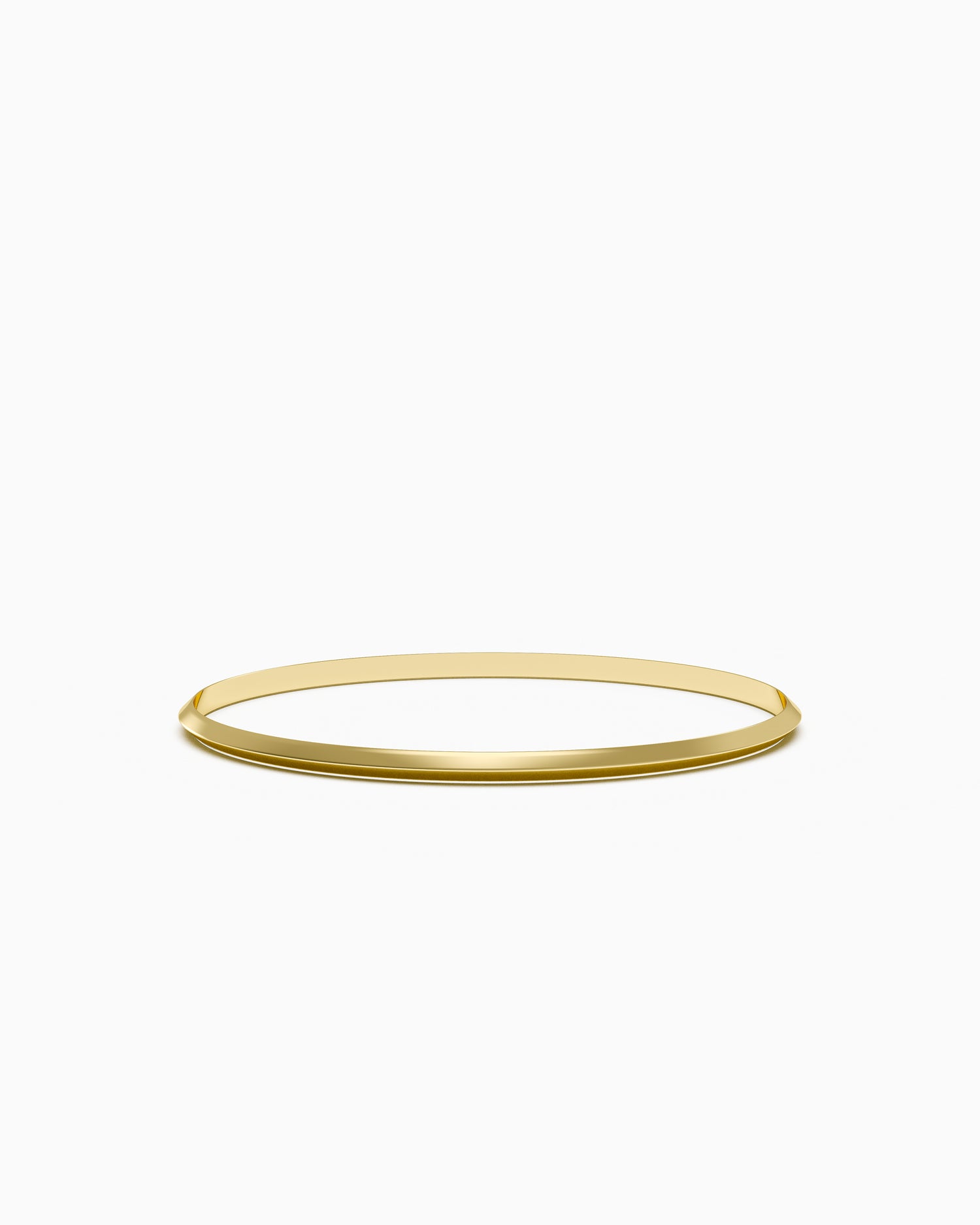 Knife Edge Oval Gold Bangle