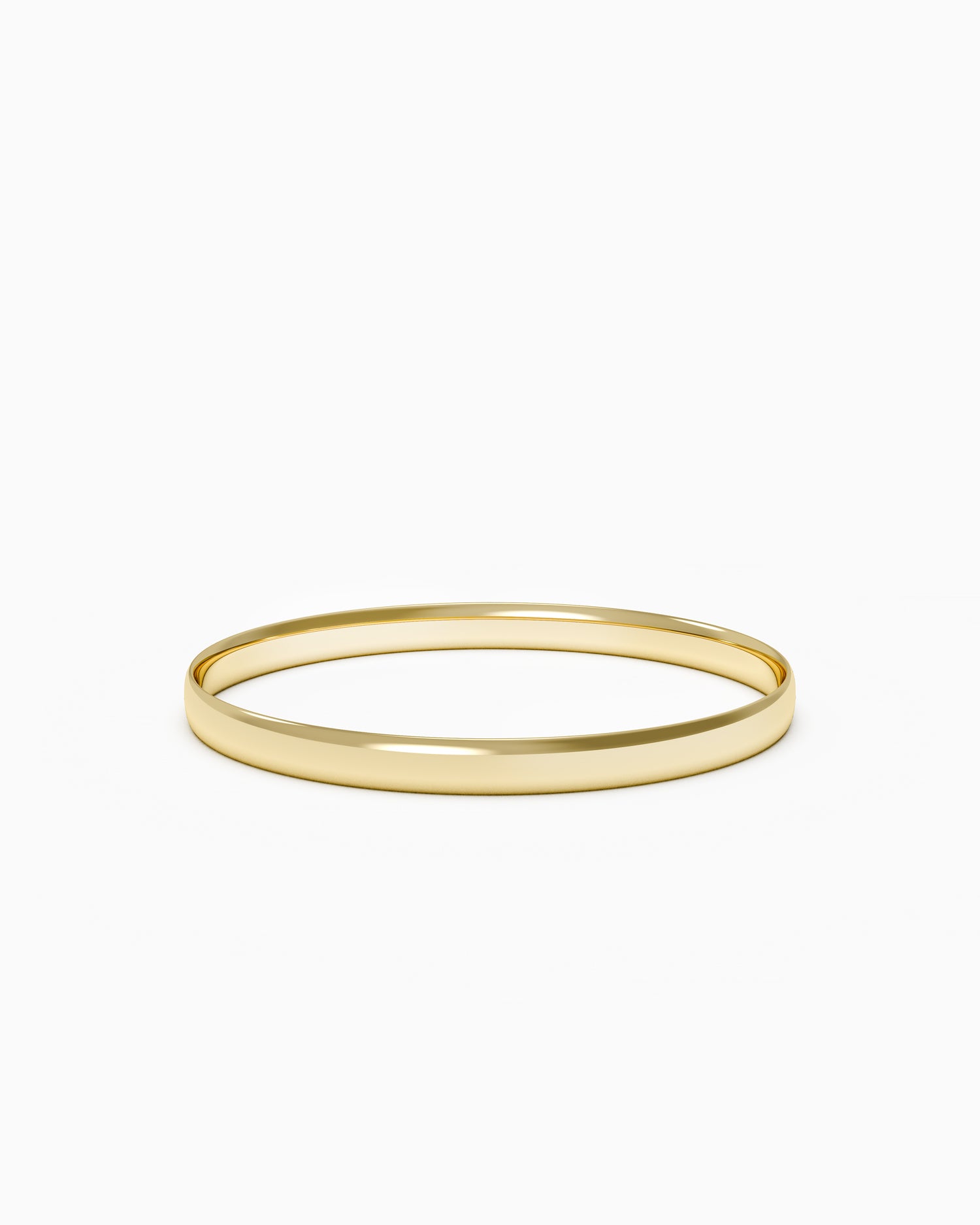 Comfort Fit Oval Solid Gold Bangle