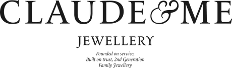 claude and me jewellery, founded on service, built on trust, second generation family jewellery logo
