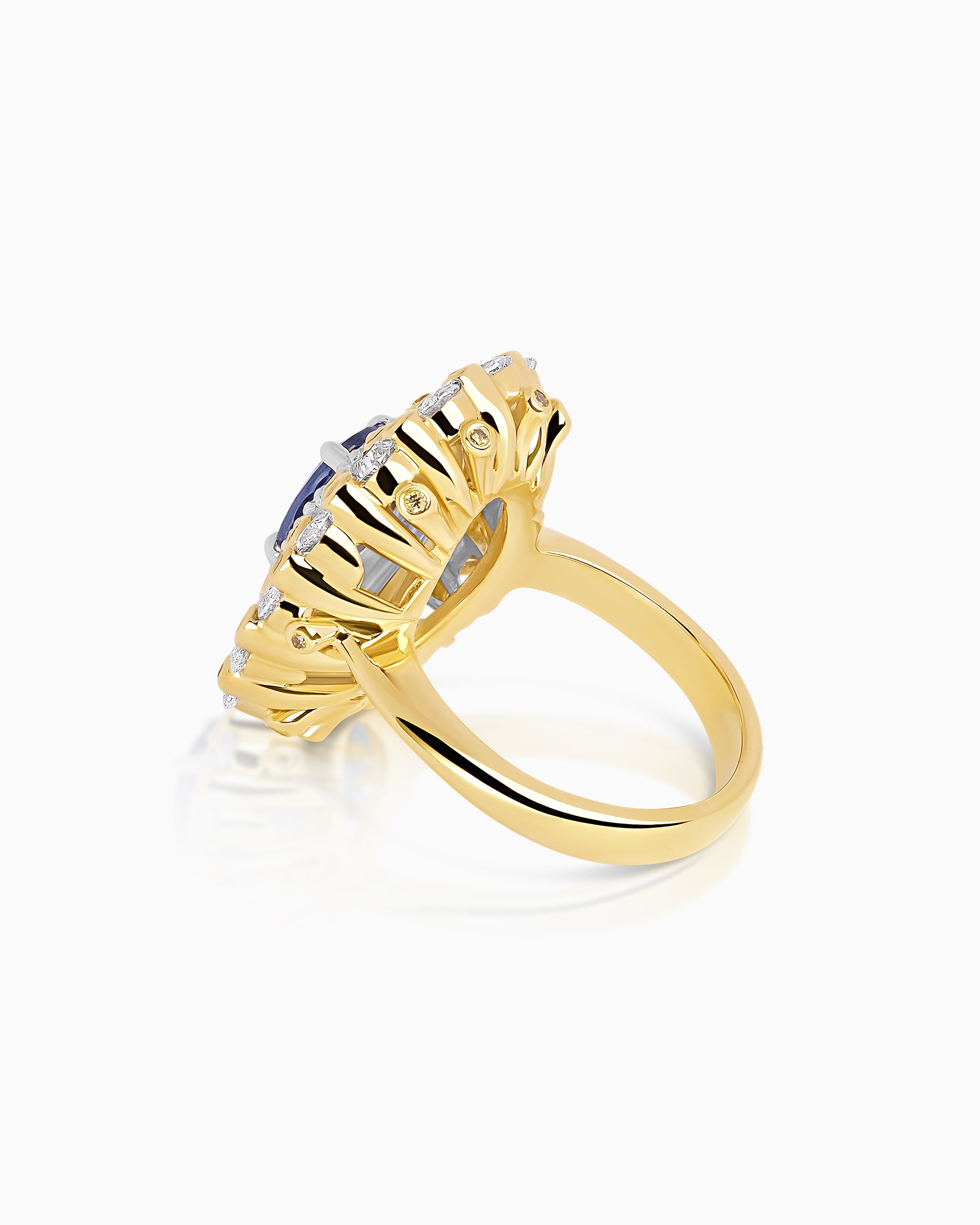 'Honey Halo' Sapphire & Yellow Diamond Dress Ring