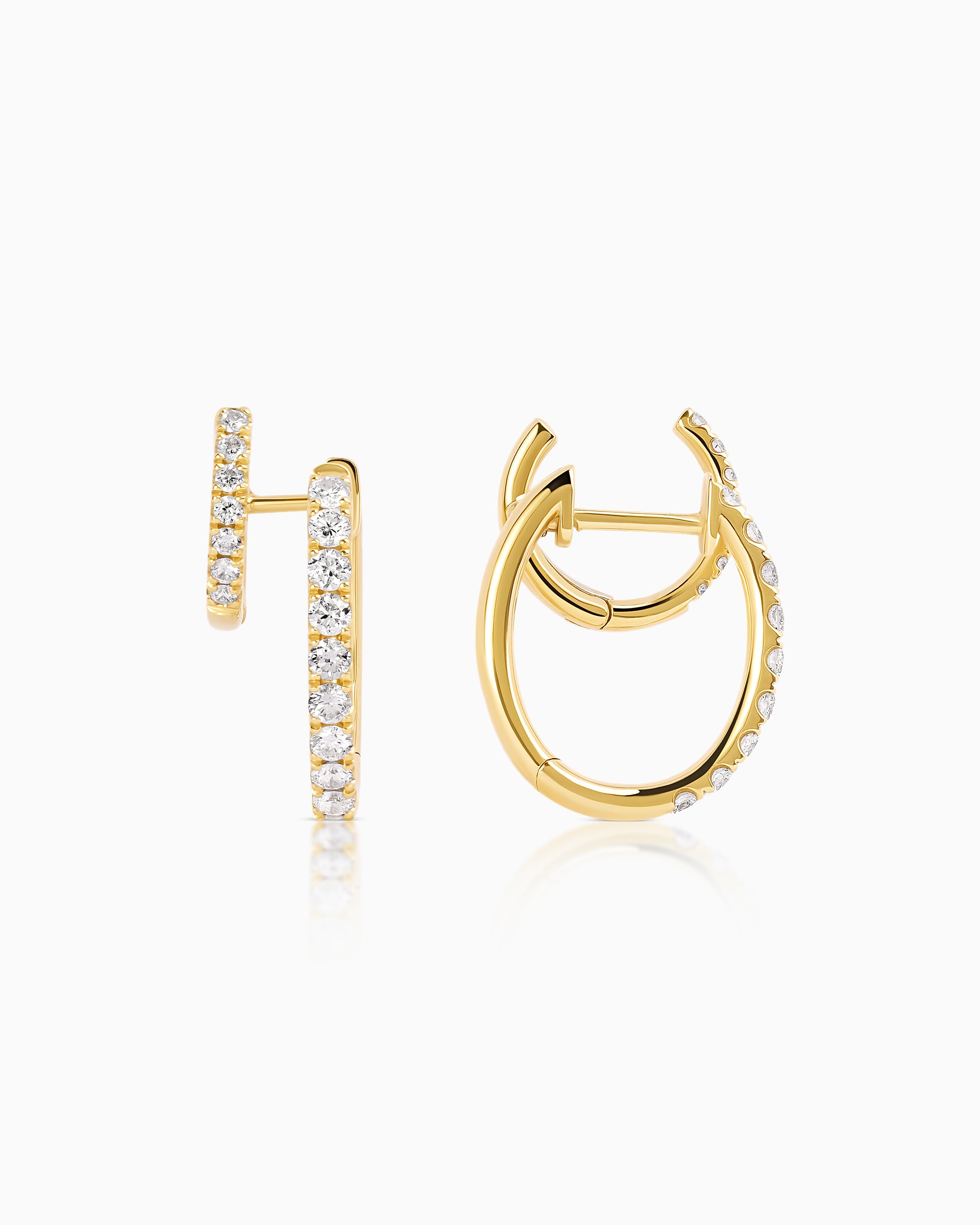 Double Row Diamond Illusion Huggie & Cuff