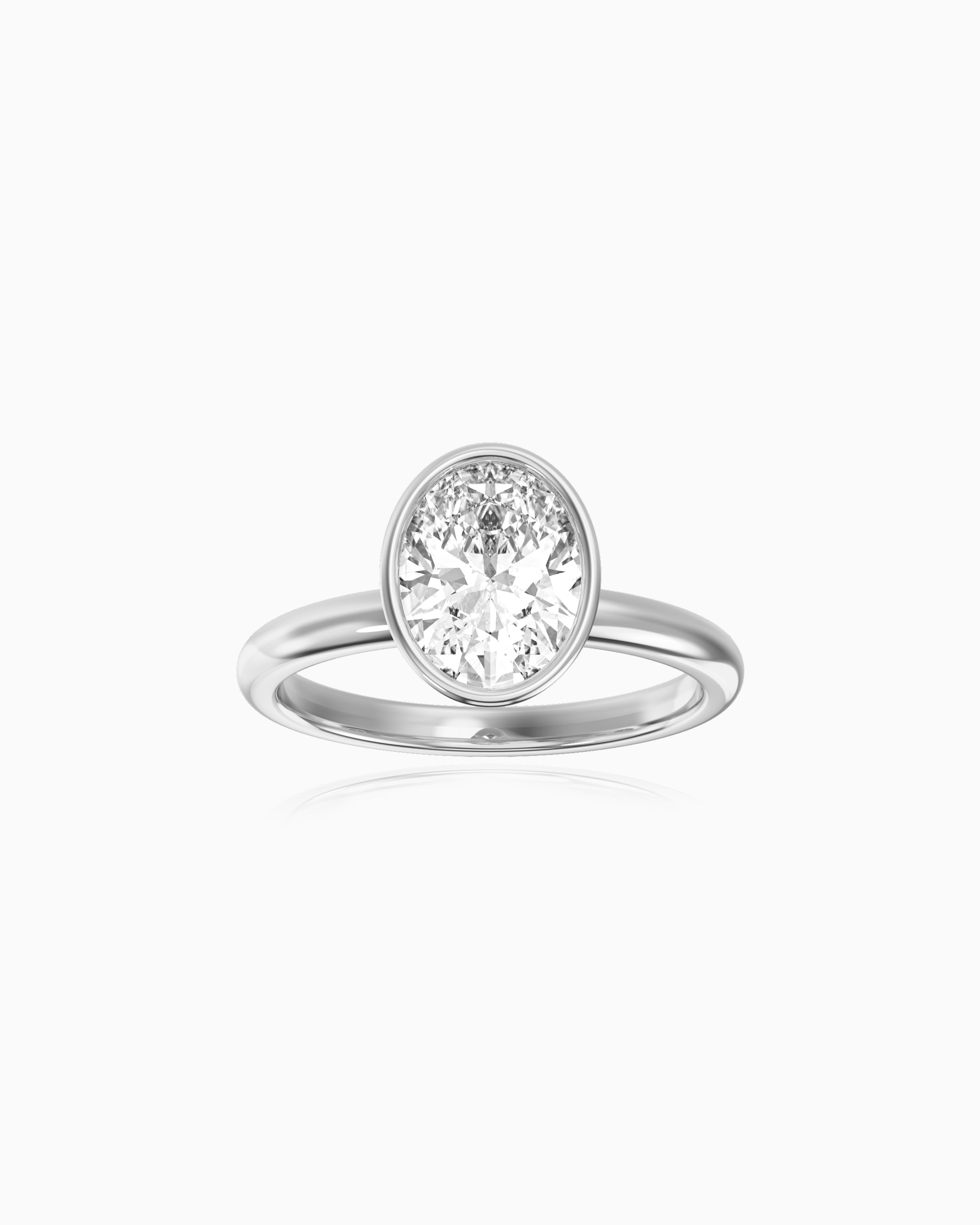 Oval Bezel Engagement Ring