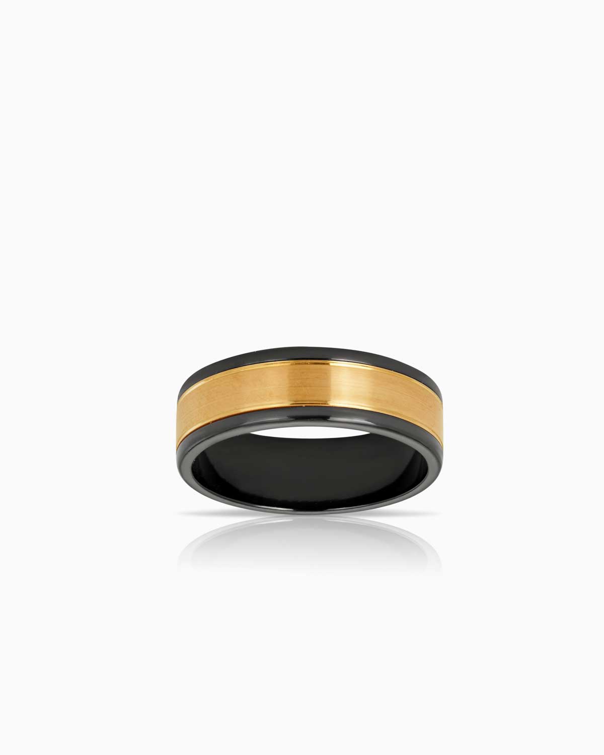 Zirconium and Gold 'Théodore' Gents Wedding Band