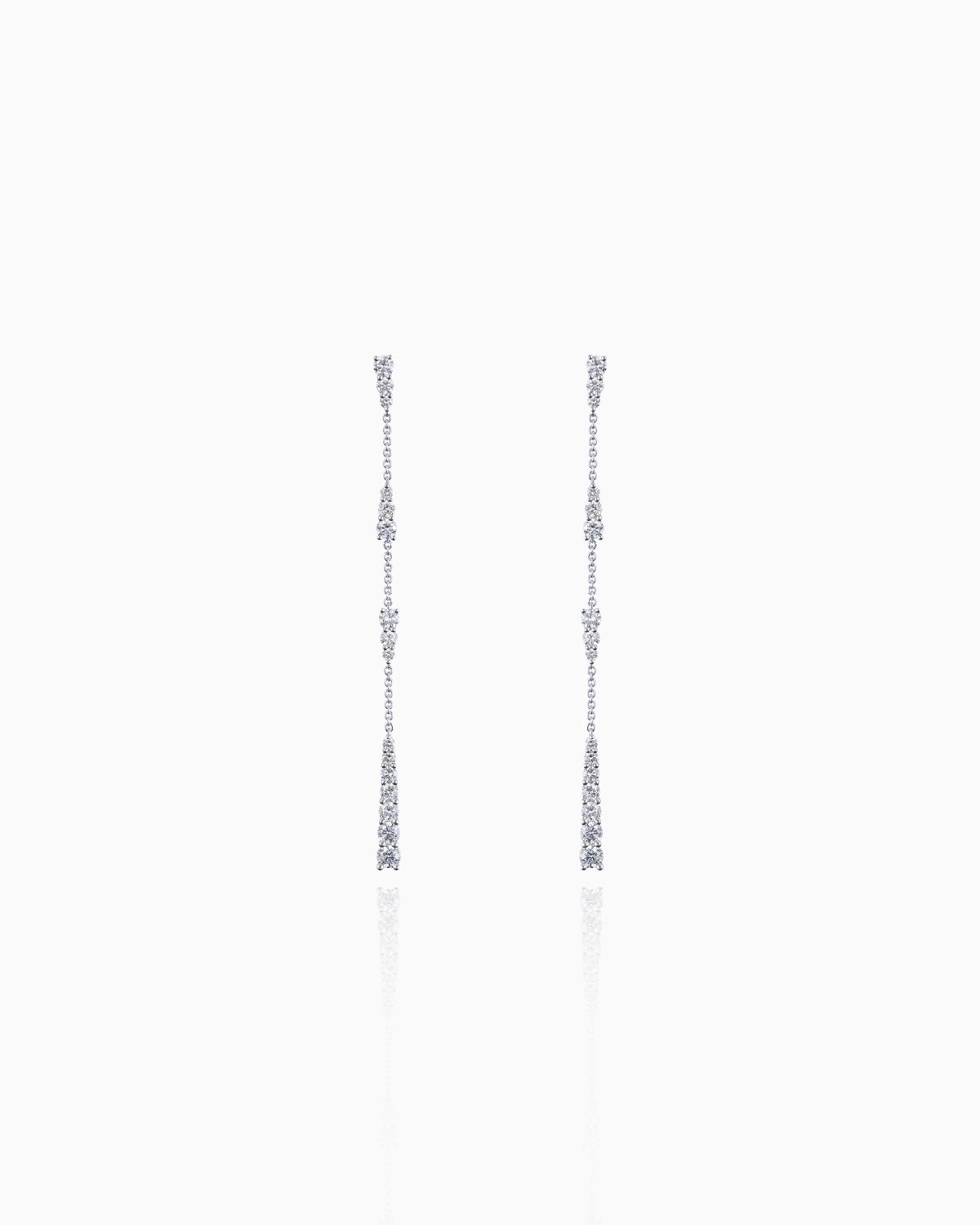 White Icicle Diamond Drop Earrings