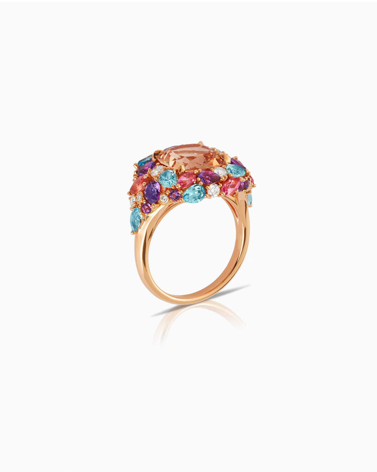 3.42ct morganite coloured gemstone ring