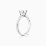 4 claw round diamond engagement ring in 18k white gold by claude and me jewellery