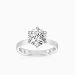6 claw diamond solitaire engagement ring in 18 karat white gold by claude and me jewellery