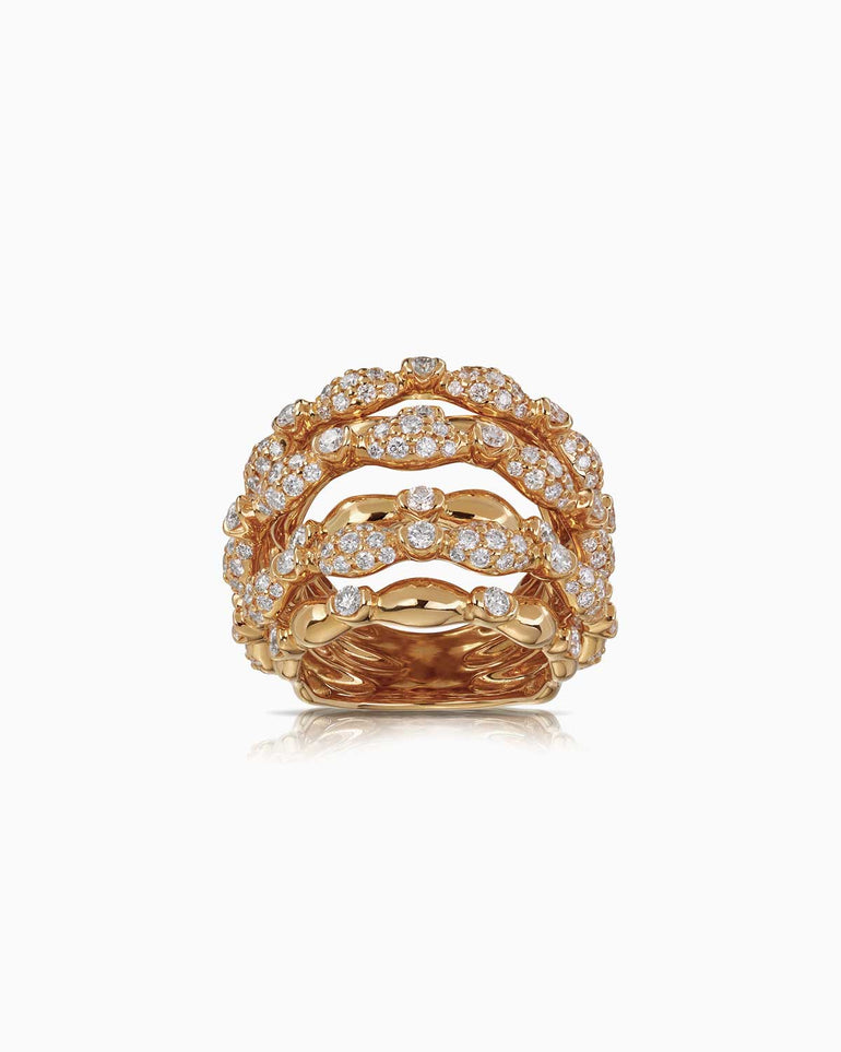 bamboo diamond cascade ring by claude and me jewellery