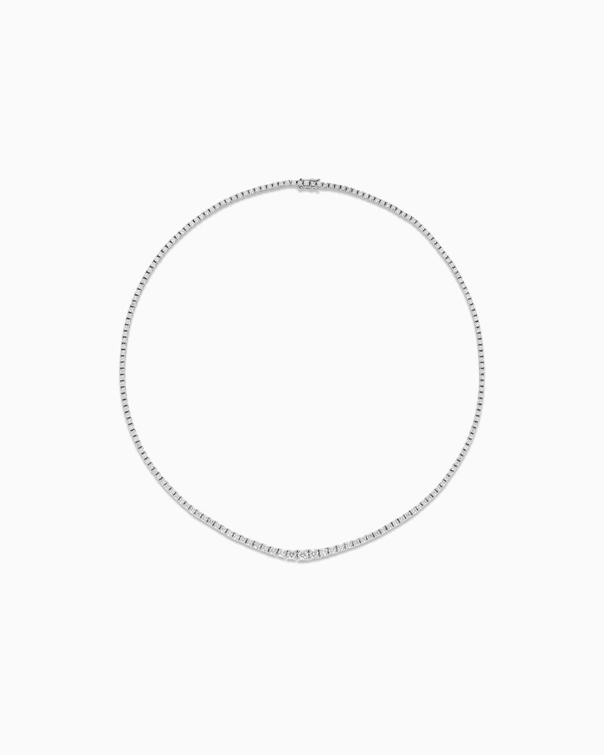 5.00ct graduated diamond necklace in 18 karat white gold by claude and me jewellery