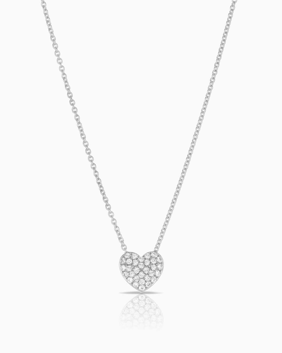 9 karat gold pave diamond heart pendant